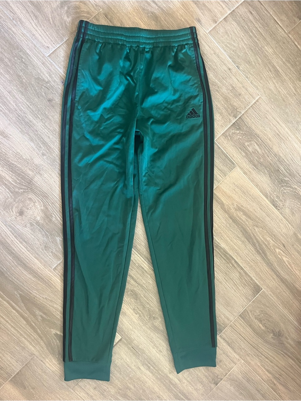 adidas Teal Green Joggers with Black Stripes